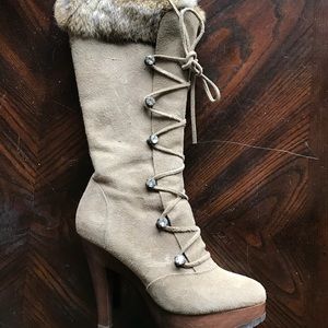 Jennifer Lopez - JUST SWEET brand, light tan boots